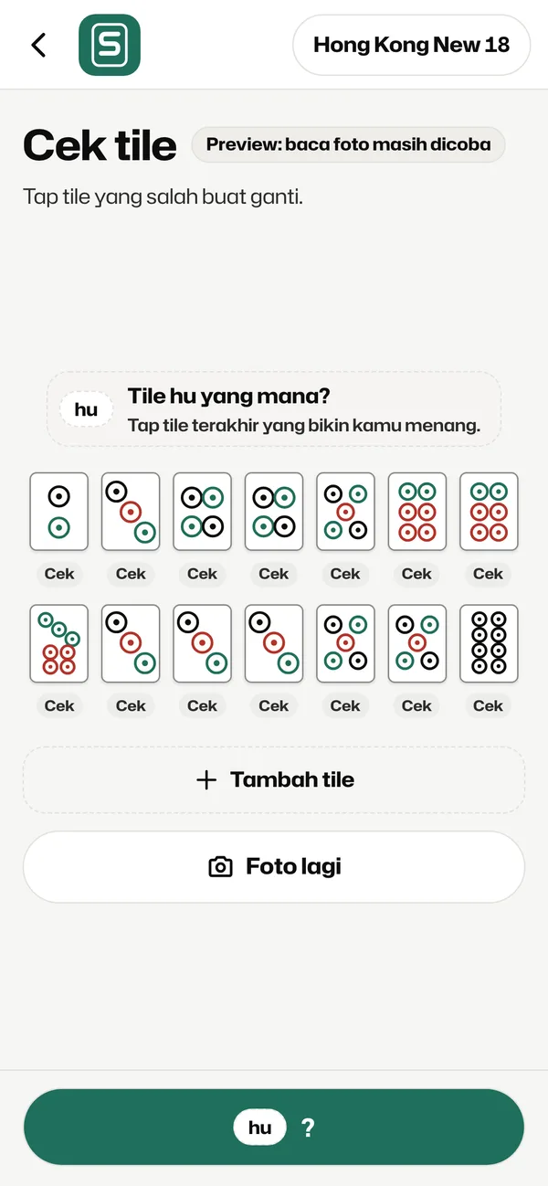Cek tile: 14 tile hasil baca foto
